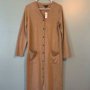 Knit Button- Front Cardigan- Camel
